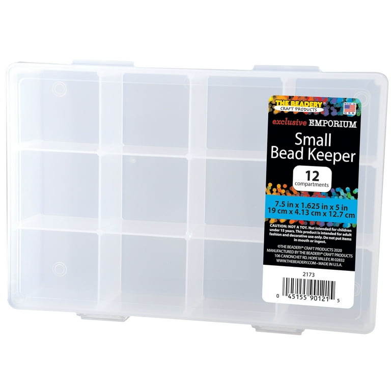 CRASPIRE 1 Box 12 PACK Square Frosted Clear Plastic Bead Storage
