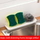 thumbnail image 5 of Billuyoard Soporte de almacenamiento para fregadero, estante de doble capa, organizador de drenaje, bandeja, esponja para lavar platos, trapo para Organizadores de utensilios de cocina Azul Pequeño, 5 of 6