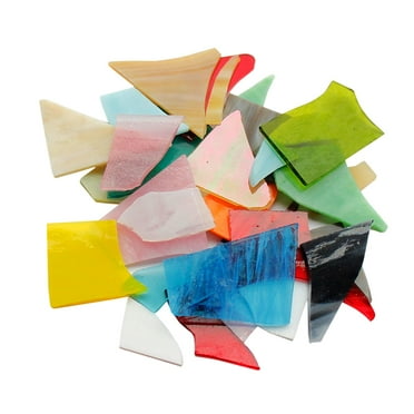 yotijay 500g Irregular Shape Mica Glass Mosaic Tiles Transparent Broken Glass Pieces for