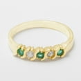 thumbnail image 4 of LBG British Made 18k Yellow Gold Natural Emerald & Diamond Womens Eternity Ring - 33 size options - Sizes 4 to 12 Available, 4 of 6