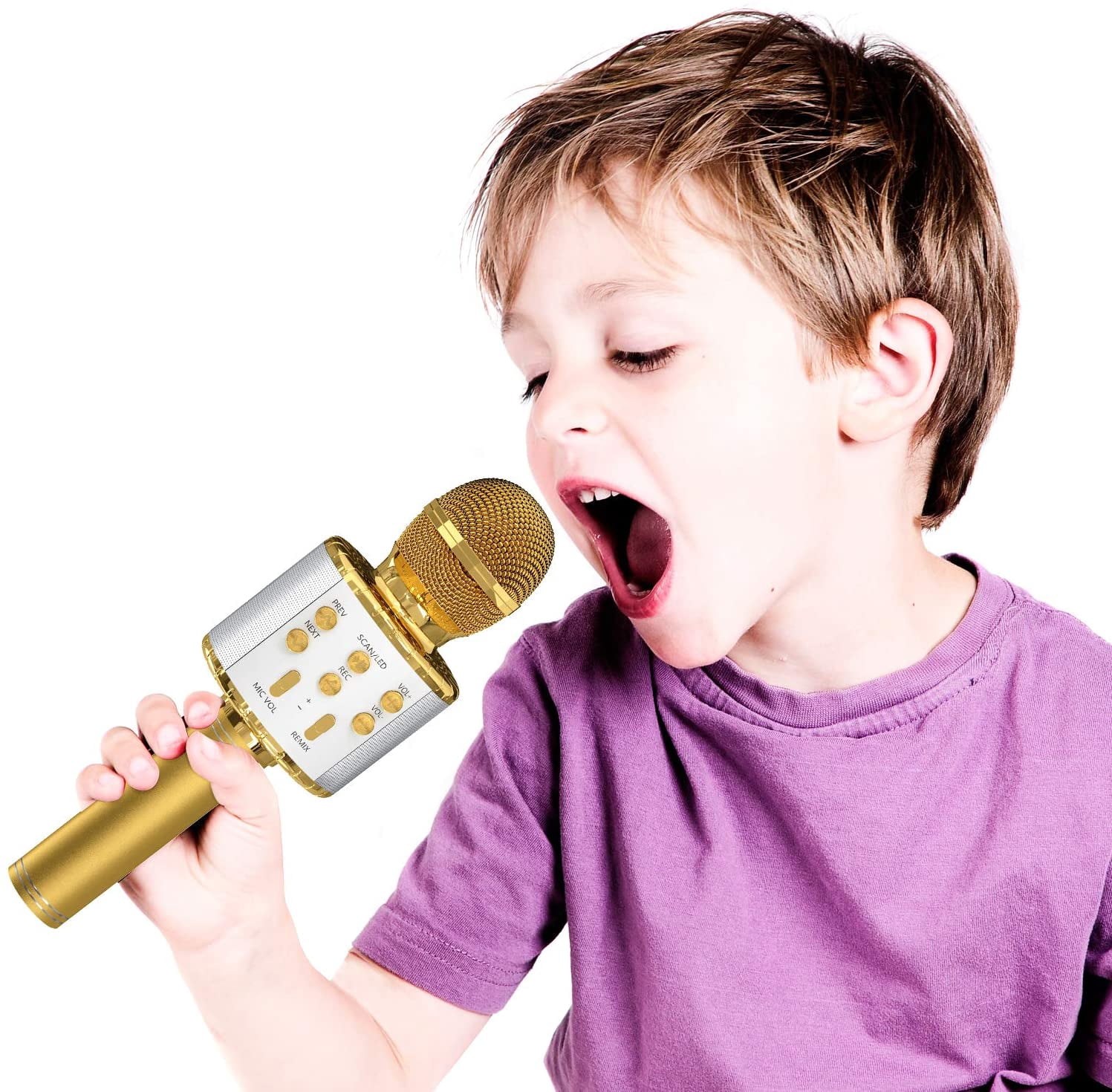 Family Karaoke Microphone, Wireless Bluetooth Karaoke Microphone with LED Lights, Portable Handheld Mic Speaker Machine, Great Gifts Toys for Girls Boys Adults All Age