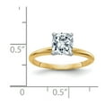 thumbnail image 2 of 14k Yellow Gold .60ct. 5mm Colorless Moissanite Cushion Solitaire Engagement Ring Size 6.5, 2 of 3