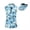 Blue Hibiscus Print, variant on Tie-Dye Palm Women's Sleeveless Golf Shirt and Matching Sports Sun Visor Hat Set for Golf Tennis and Summer Outdoor Athletic Activities