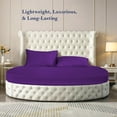 thumbnail image 2 of 500-TC Egyptian Cotton California King Round Bed Sheet Set – Fits 96" Diameter Mattress, 19-24" Deep Pocket – Solid Purple, California King 96" Diameter, 2 of 6