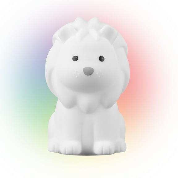 Globe Electric Lion 6" Color Changing LED Rechargeable Silicone Night Light Lamp, 91004703