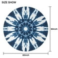 thumbnail image 6 of Blue Tie Dye Flower Mandala Pattern Round Tablecloth 60"x60",Wrinkle Wipeable Table Cloth for Kitchen Dining Room Picnic Patio Party, 6 of 6