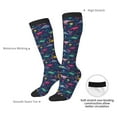thumbnail image 5 of Picia Women Crew Soft Moisture-wicking Socks Dinosaur Flowers Pattern Design Cotton Socks, One Size fit All, 5 of 9