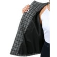 thumbnail image 5 of Agnes Orinda Women's Plus Size Tweed Blazer Plaid Collarless Open Front Long Sleeve Business Casual Jacket Suits with Button Decor 1X Black, 5 of 6