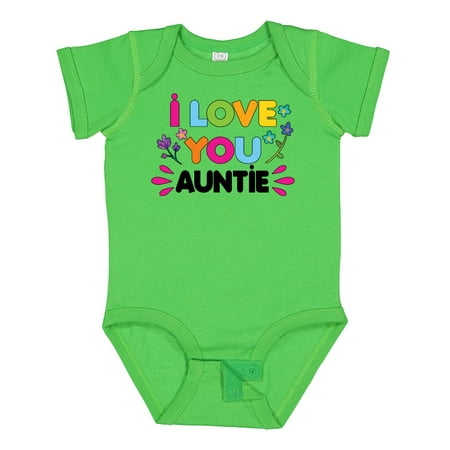 

Inktastic I Love You Auntie with Flowers Gift Baby Girl Bodysuit