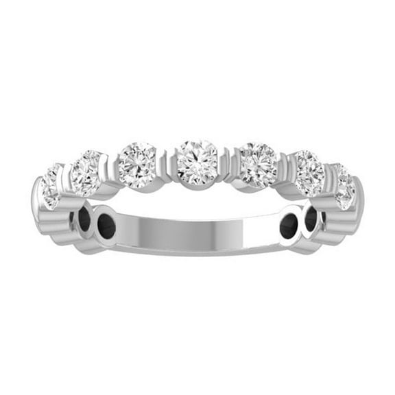 Araiya Fine Jewelry 10K White Gold Round-shape Lab Grown Diamond Eternity Band Ring (3/5 Cttw, D-F Color, VS1 Clarity) Size 8