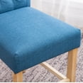 thumbnail image 2 of Roundhill Siena Counter Height Button Tufted Back Solid Wood Stools, Set of 2, Blue, 2 of 5