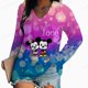 thumbnail image 1 of Woman Tshirts Women's Long-Sleeved Disney Mickey Mouse Print T-shirt Spring and Autumn Top Loose V Neck Ropa Mujer CamisetasXL Gao Jinjia LED, 1 of 2
