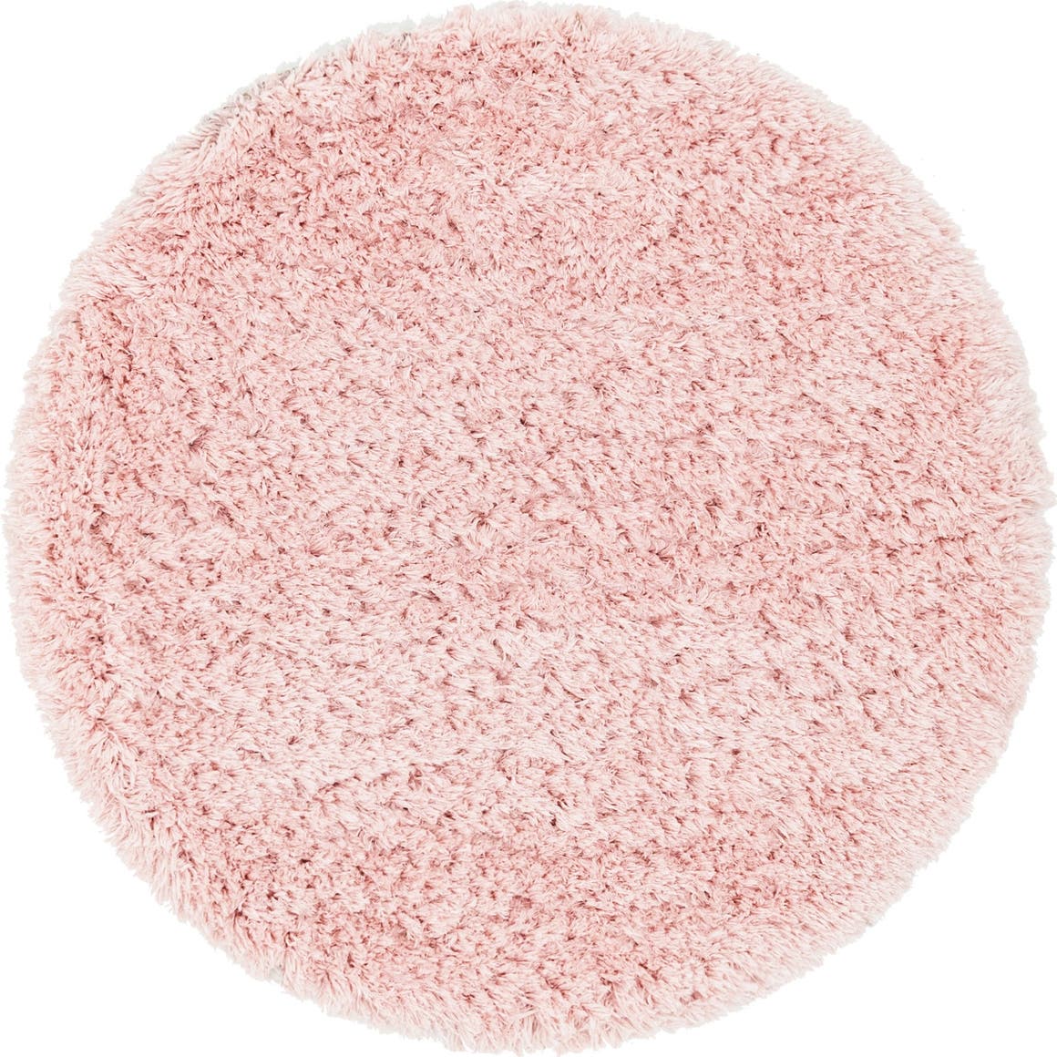 Infinity Collection Solid Shag Round Rug by ‚Äì Pink 4' Round