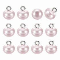 12pcs 16L Round Faux Pearl Buttons 10mm 3/8" Half Ball Dome Metal Shank Sewing Buttons Replacement DIY Small Button for Clothing Bridal Wedding Dress DIY Crafts, Light Pink