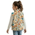 thumbnail image 2 of Xixirimido Mushroom Daisy Flower Pattern Kids Zip-up Vest for Girls Boys Sleeveless Fleece Vest with Pockets Stand Collar Jacket Kids Fall Winter Outwear for 2T, 2 of 7