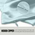 thumbnail image 3 of SLIKOFA Natural Mulberry Silk Pillowcase for Hair and Skin Silk Pillow Case with Hidden Zipper Soft Breathable Smooth Cooling Silk Pillow Covers for Sleeping (Haze Blue,Standard 20"X26",1Pcs), 3 of 7