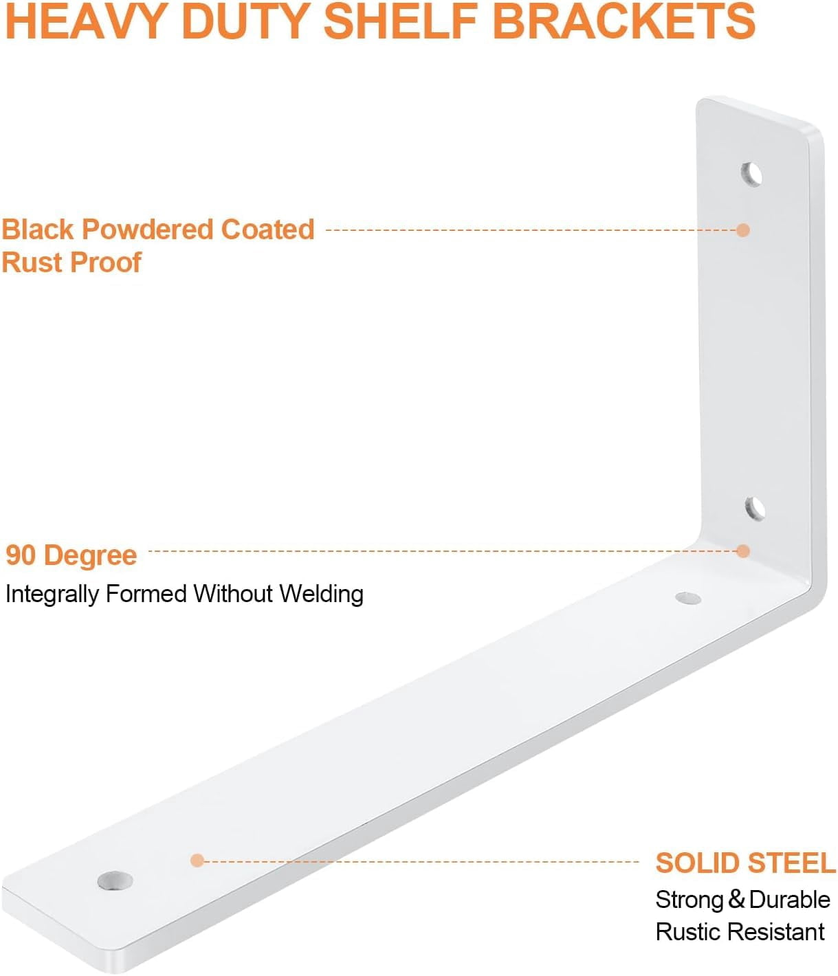 White Floating Shelf Bracket 6 Inch  4 Pack Heavy Duty Brackets Wall For Diy Decorative With Mounting Hardware