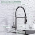thumbnail image 2 of Grifo de cocina WEWE Commercial de acero inoxidable de níquel cepillado, 2 of 6
