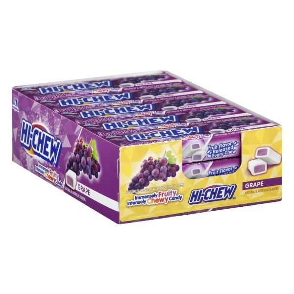 Hichew Fruit Chews 1.76 Oz Grape Wholesale, (15 Pack)