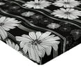 thumbnail image 4 of Ambesonne Floral Design Fitted Sheet, Boho Monochrome Bloom, Full Size, Charcoal Grey White, 4 of 5