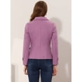 thumbnail image 4 of INSPIRE CHIC Caban à Revers Cranté à Double Boutonnage pour Femme Gris Violet m, 4 of 6