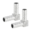 thumbnail image 1 of Conectores de Manguera de Acero Inoxidable 304 de Bargains Únicos 35/64" Conector de 90 Grados para Aire Agua Aceite Gas Combustible 2 Pcs Tono Plateado, 1 of 1