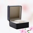 thumbnail image 3 of Square Watch Box Case Jewelry Display Organizer Box Fashion Wrist Watch Storage Holder (Black), 3 of 8