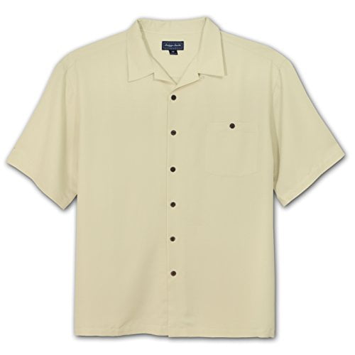 Indygo Smith Indygo Smith Big and Tall Rayon Camp Shirt (CREAM 2X