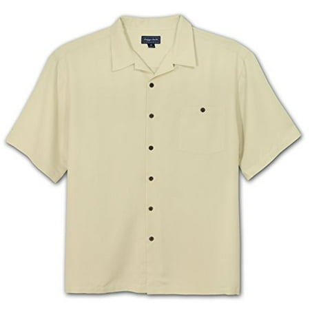 Rayon Cream - Indygo Smith Big and Tall Rayon Camp Shirt (CREAM 2X)