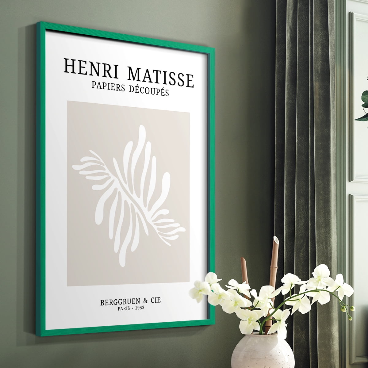 Matisse CDX in Green Solid Wood Framed Print No Nail Hanging