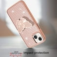 thumbnail image 6 of Case for Apple iPhone 11 Butterfly Moveable Grip 3D Pop Stand Full Diamond Bling Sparkling TPU Fashion Hybrid, XPM Phone Cover fit iPhone 11 [Rose Gold], 6 of 6