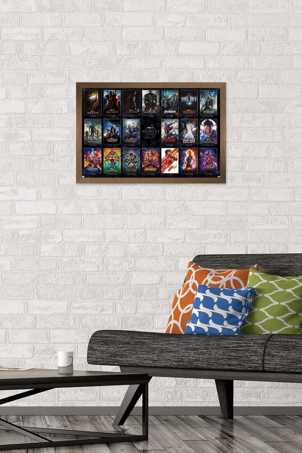 Marvel Avengers: The Infinity Saga - One Sheet Grid Wall Poster, 22.375" x 34" Framed