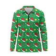 thumbnail image 4 of Yuyamidu Candy Canes Long Sleeve Golf Shirts for Woman Green Christmas Athletic Tennis Shirts Soft Quarter Zip Golf Clothes Workout Tops Size XS, 4 of 8