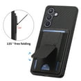 thumbnail image 3 of SaniMore for Samsung Galaxy S24 Case, PU Leather Carbon Fibre Anti-scratch Adjustable Stand Card Slots [RFID Blocking] Shockproof Anti-fall Anti-fingerprint Wallet Shell for Men Women, Black, 3 of 10