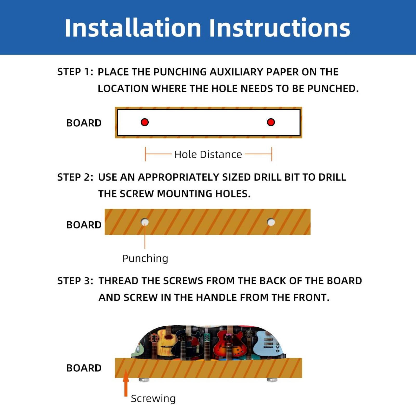 PhooArto 6 Pcs Cup Drawer Pulls, Electric Guitars Color Pattern Shell Shape Handles Cabinet Knobs for Dresser Cupboard Closet Wardrobe with Screws