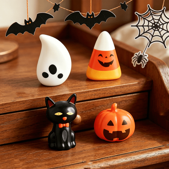 4-Piece Halloween Dumpling Squishy Soft Squeeze Mystery Squishy Slow Rising Squishy Fidget Sensory Squeeze Toys for Party Favor and Festive Fun
