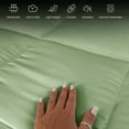 thumbnail image 4 of Lux Decor Premium Queen Comforter Down Alternative - All Season Box Stitched Quilted Duvet Insert with Corner Tabs, 350 GSM Virgin PSF Filling, Machine Washable Bedding - Oekotex Certified - Sage, 4 of 8