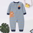 thumbnail image 3 of KPOPLK Sleep n Play Newborn Baby Boy Pajamas Footless Zip Up Pajamas Fall Winter Long Sleeve Bodysuit Pjs Snug Fit Infant Sleepwear Size 9-12 Months, 3 of 7