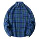 thumbnail image 1 of Blusa y camisa de manga larga con cuello vuelto para hombre, blusa informal a cuadros a la moda con botones y cuello vuelto, blusa de poliéster para hombre, 1 of 8