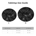 thumbnail image 7 of YFYANG Round Fitted Table Cloth, Waterproof Black Butterfly Line Texture Pattern Polyester Table Cover, Indoor Outdoor Decorative Tablecloths with Elastic Edge, 7 of 7