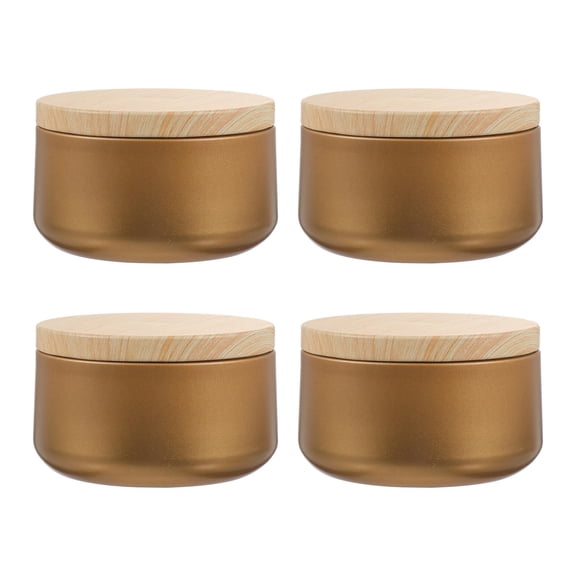 HEALEEP 4Pcs Wooden Candle Containers Scented Candles for Home Decoration