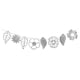 thumbnail image 2 of Guirnalda de flores y hojas tropicales de papel aluminio para decoración de fiestas hawaianas Plata, 2 of 7