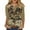 Light Brown, variant on CharmCyan Women’s Casual Camouflage Print Henley Shirt, 3/4 Sleeve Button Down Raglan Top, Soft Lightweight Blouse for Spring Summer Army Green L