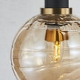 thumbnail image 3 of Artcraft Lighting Ac11870 Gem 6" Wide Mini Pendant - Black / Brushed Brass / Amber, 3 of 10