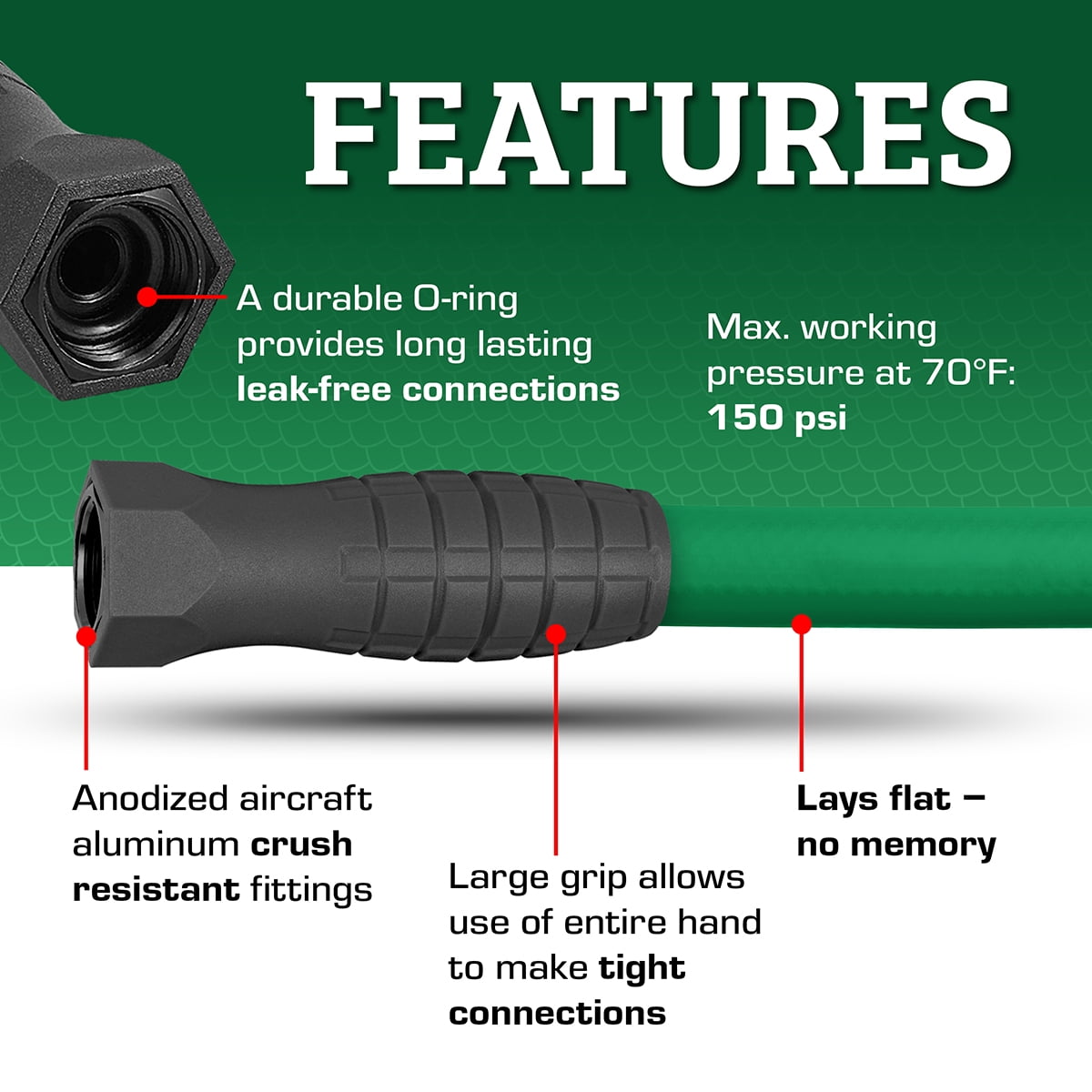 Colors™ from the makers of Flexzilla®, SwivelGrip® Garden Hose, 5/8" x 25', Forest Green