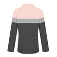 thumbnail image 6 of miqiqism Women's Long Sleeves V Neck Polo Shirts Half Zip Tshirts Colorblock Polos Tees Lapel Collar Blouses Loose Tunic Tops Teen Girls Pullover Clothing,01_Pink,X-Large, 6 of 6
