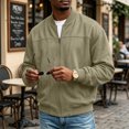 thumbnail image 7 of Rexolia Mens Cotton Jacket Lightweight Full Zip Windproof Stand Collar with Pockets Outdoor Hiking Fall Army Green L, 7 of 7