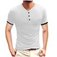 thumbnail image 1 of Floenr Mens T Shirts,Men's Plus Size Shirts Solid Color Short Sleeve T-Shirts Button-Up Shirts, 1 of 5