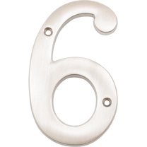 Heavy-Duty House Numbers, #6, 4 Inches, Satin Nickel by Stone Harbor Hardware
