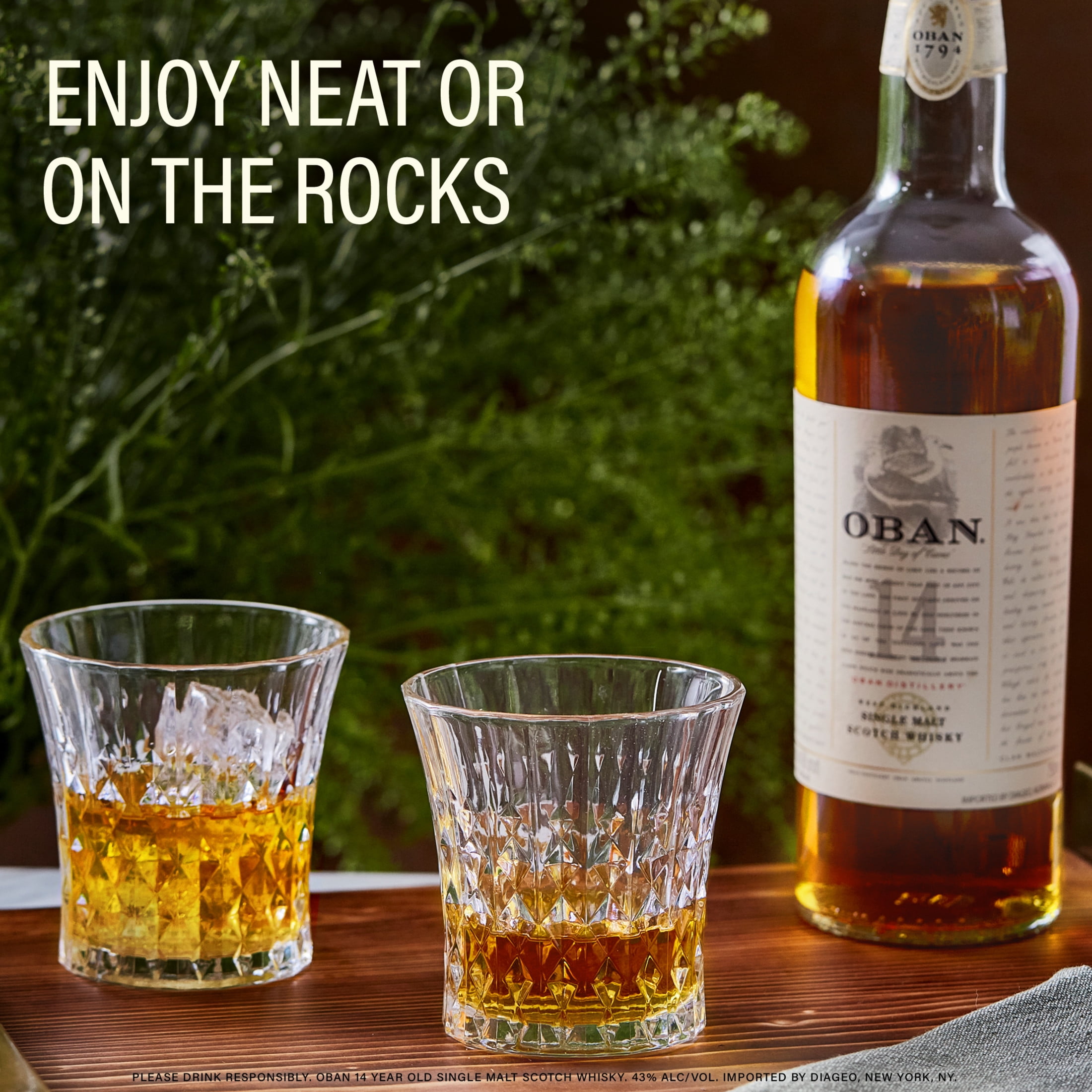 Oban 14 Year Old Single Malt Scotch Whisky, 750 mL, 43% ABV